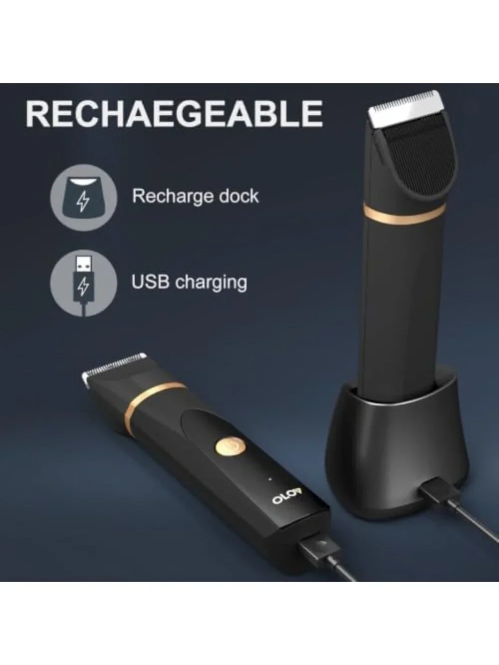 Rechargeable Wet/Dry Body Hair Trimmer for Men & Women - Waterproof Groomer